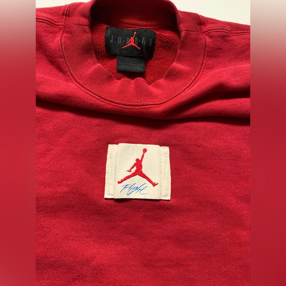 AIR JORDAN X TWO18‎ CREWNECK SWEATSHIRT WOMEN (GYM RED / COCONUT MILK) - Picture 7 of 10
